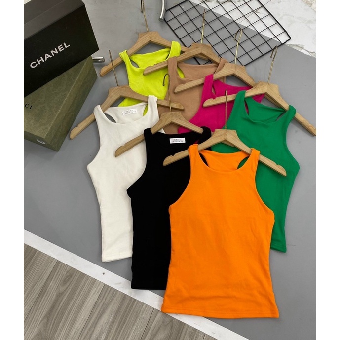 Áo ba lỗ hai lớp dáng dài chất cotton