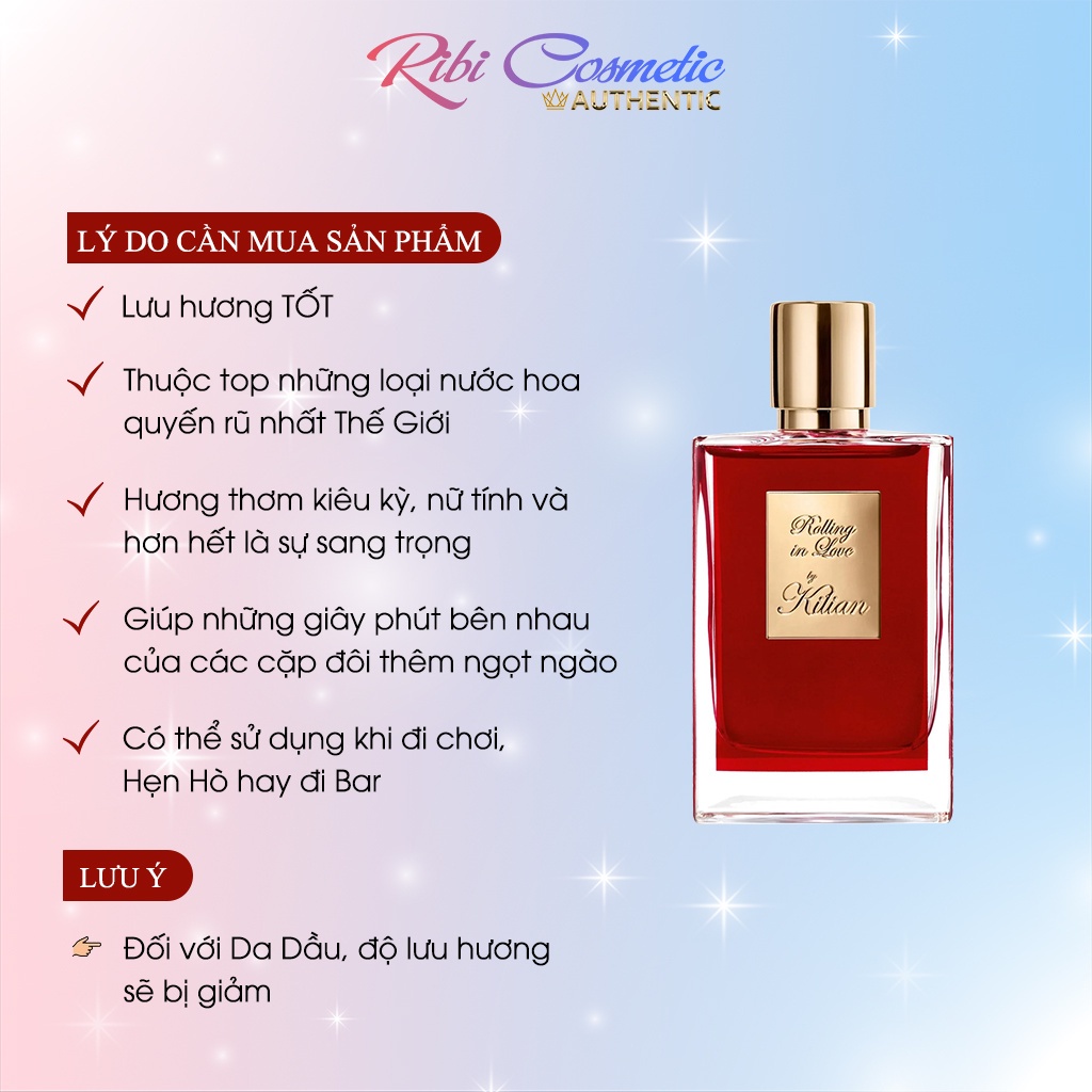 Nước hoa nam nữ chính hãng cao cấp KI.LAN RO.LLING LO.VE ĐỎ