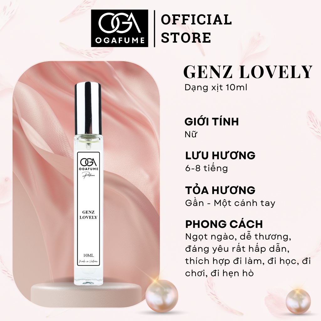 Tinh Dầu Nước Hoa Nữ Ogafume GenZ Lovely Ngọt ngào, Dễ thương thích hợp đi học, đi chơi, đi hẹn hò 10ml