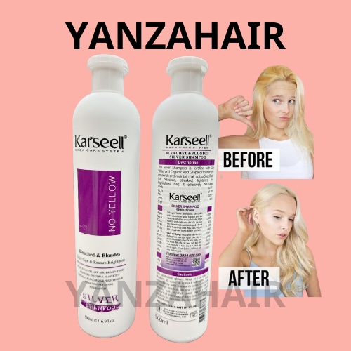 Dầu gội tím khử vàng Karseell , dầu gội khử vàng và giữ màu dành cho tóc tẩy nhuộm màu thời trang 100ml - YANZAHAIR