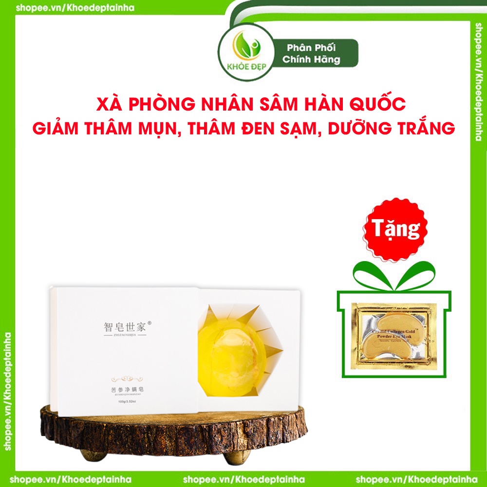 Xà phòng nhân sâm Hàn Quốc cao cấp, giảm mụn lưng, giảm thâm, tẩy da chết, dưỡng trắng da, xà phòng tắm nhân sâm 100g
