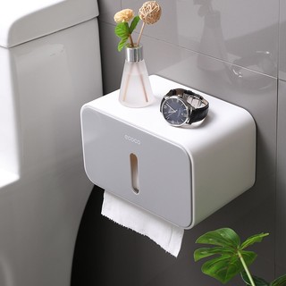 Hộp đựng giấy vệ sinh dán cường lực có thanh giữ lõi giấy Ecoco - ECOCO 1903