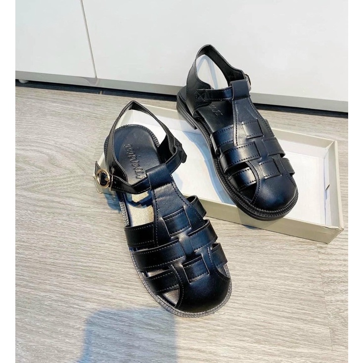 Giày Sandal Rọ nữ đan 3 NAN ngang phong cách Nhật cao 3cm