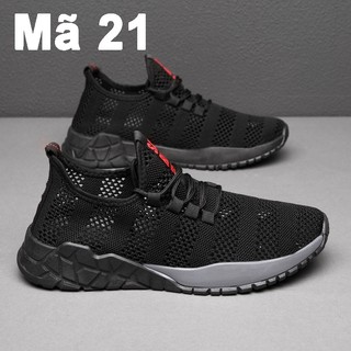 Giày thể thao, giày thể thao nam, giày sneaker, giày vải đen chữ đỏ 5cm mã 21