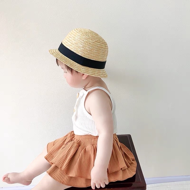 Nón cói vành đi biển cho bé 1-4 tuổi