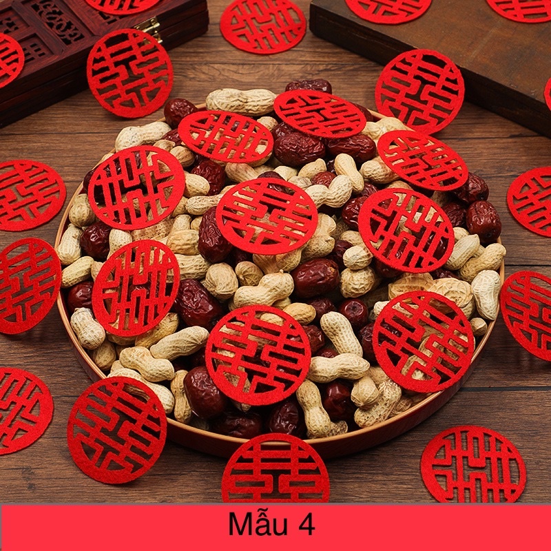 Chữ hỷ mini trang tri mâm ngũ quả đám cưới