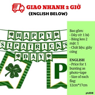 Bộ dây cờ trang trí lễ hội Patrick Day Bunting ptd08