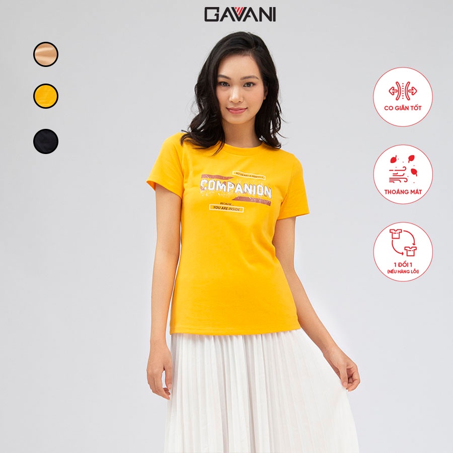 Áo thun nữ cơ bản ôm, ngắn tay, cổ tròn_Gavani COMPANION