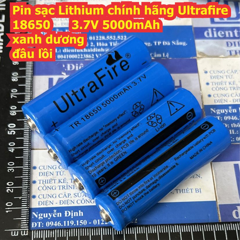 Pin sạc Lithium 18650 3.7V 4.2V 9800mAh / 5000mAh màu đỏ / xanh dương đầu lồi / bằng kde3275