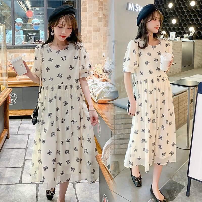 Đầ Bầu Cao Cấp Chất Vải Von Tơ 2 Lớp Mom Mặc Đi Làm Hay Đi Chơi Đều Ok Nha ( HD 80)
