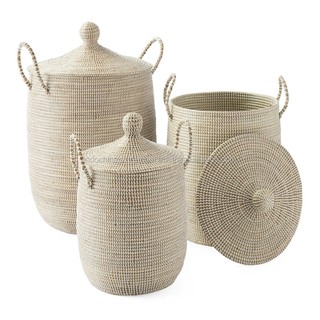Giỏ cói xiên có nắp bộ 3 DA1173