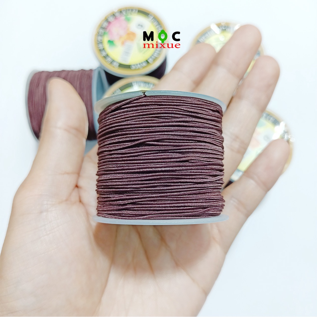 Dây dù lõi chun 0,6mm co giãn siêu bền 3m 5m 1 cuộn để xâu vòng gỗ vòng chuỗi hạt tràng 108 hạt vòng hanmde - Mộc mixue
