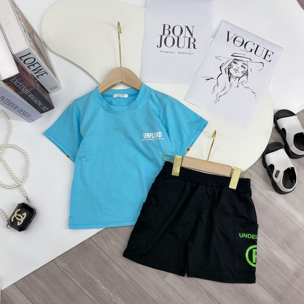 Bộ quần áo hè "LUID" 13-48kg cho bé trai 4-14 tuổi. Năng động - Thấm hút mồ hôi. Hàng may kỹ. B54