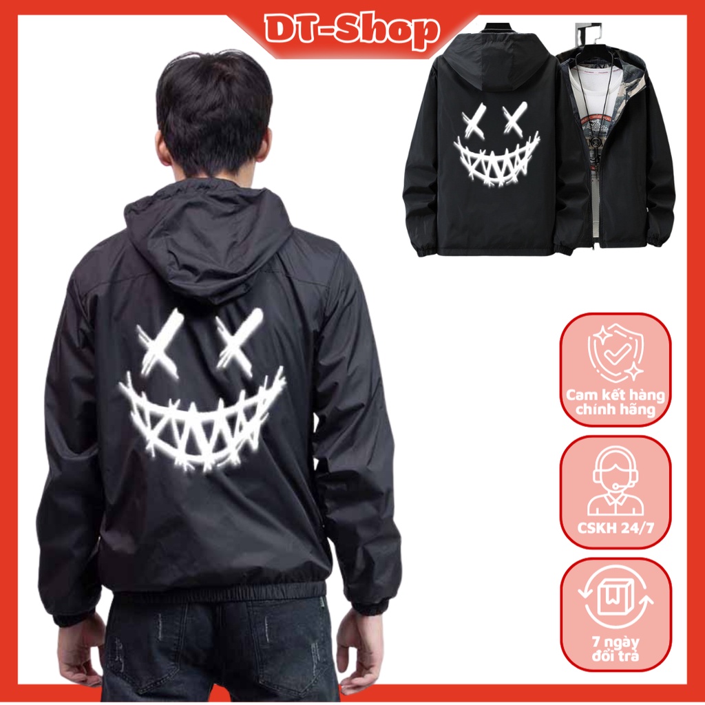 ÁO KHOÁC DÙ MẶT CƯỜI NHE RĂNG MA QUÁI MẠNH MẼ PHÙ HỢP CHO CÁC BẠN THÍCH PHONG CÁCH COOL NGẦU TẠO SỰ HẤP DẪN CHO KHÁCH