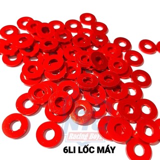 Long đền nhôm 6li lốc máy màu đỏ hàng được gia công tỉ mỉ