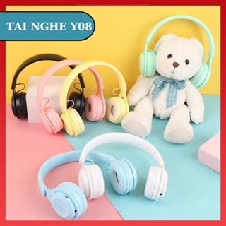 Hình ảnh Tai Nghe Bluetooth Y08 5.0 Chụp Tai có micro Headphone không dây thời trang nhiều màu sắc