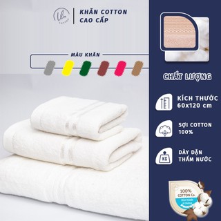 Khăn tắm VIECOTTON 60x120cm với sợi bông cotton dày thấm hút tốt, không đổ lông, không ra màu