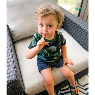 T-shirt/ Áo thun bé trai bé gái họa tiết Camo size , hàng xuất dư