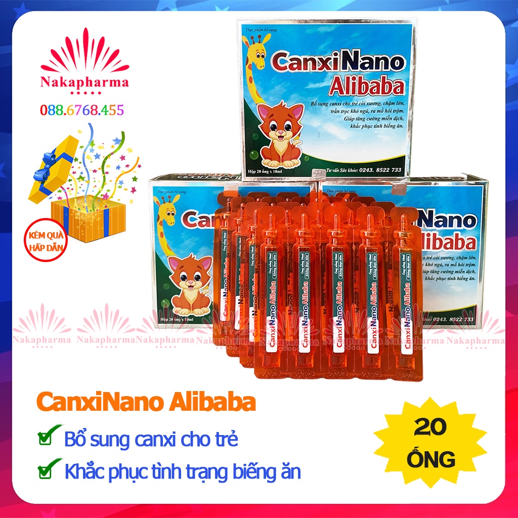 Siro Canxi Nano Alibaba - Canxinano G&P – Giúp bổ sung canxi, phát triển chiều cao tối ưu, trẻ ăn uống ngon miệng