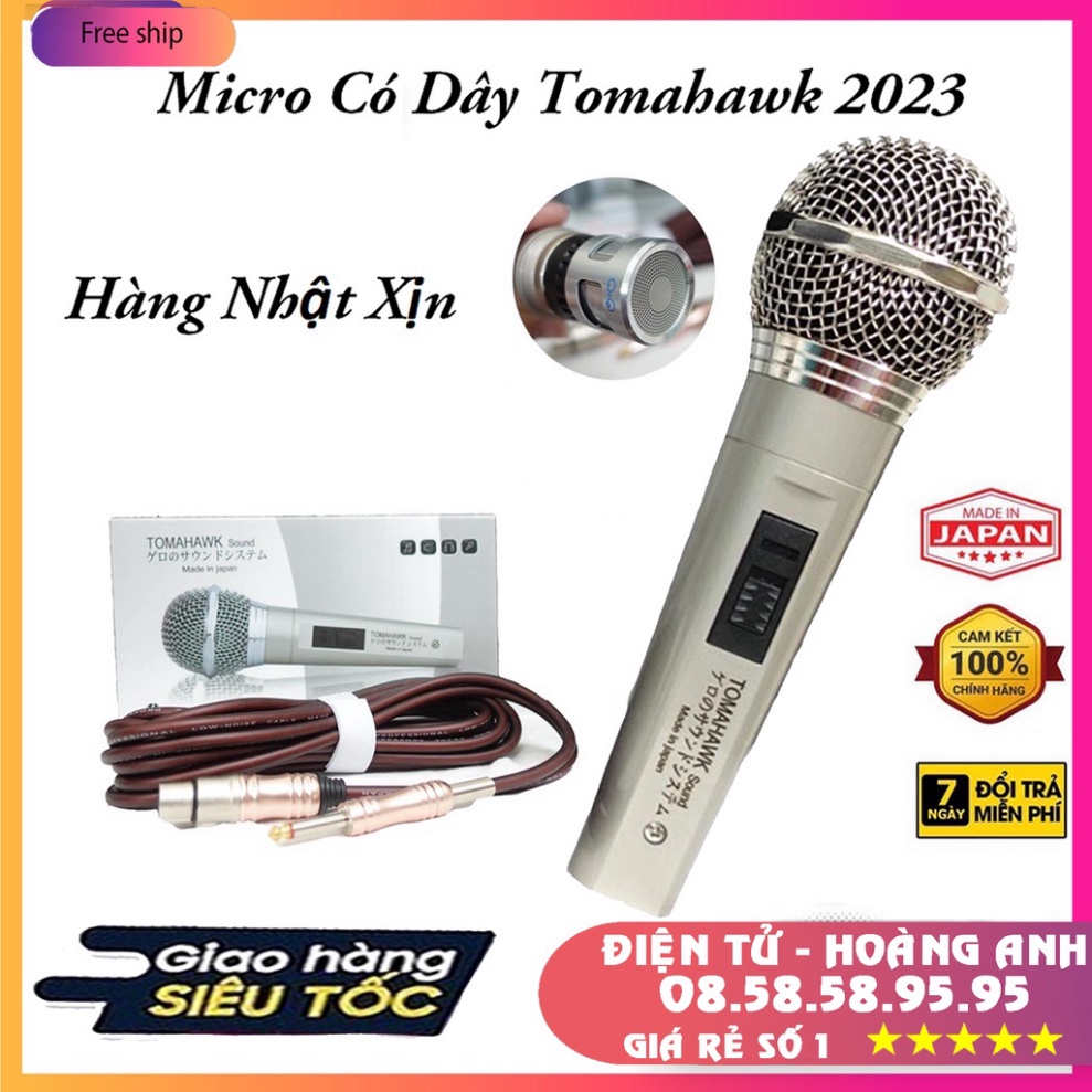 Micro có dây Tomahawk 2023 - Mic hàng nhật bãi xịn - Dây dài 5m - Thiết kế bắt mắt, sang trọng - Chất âm nhẹ, siêu sáng