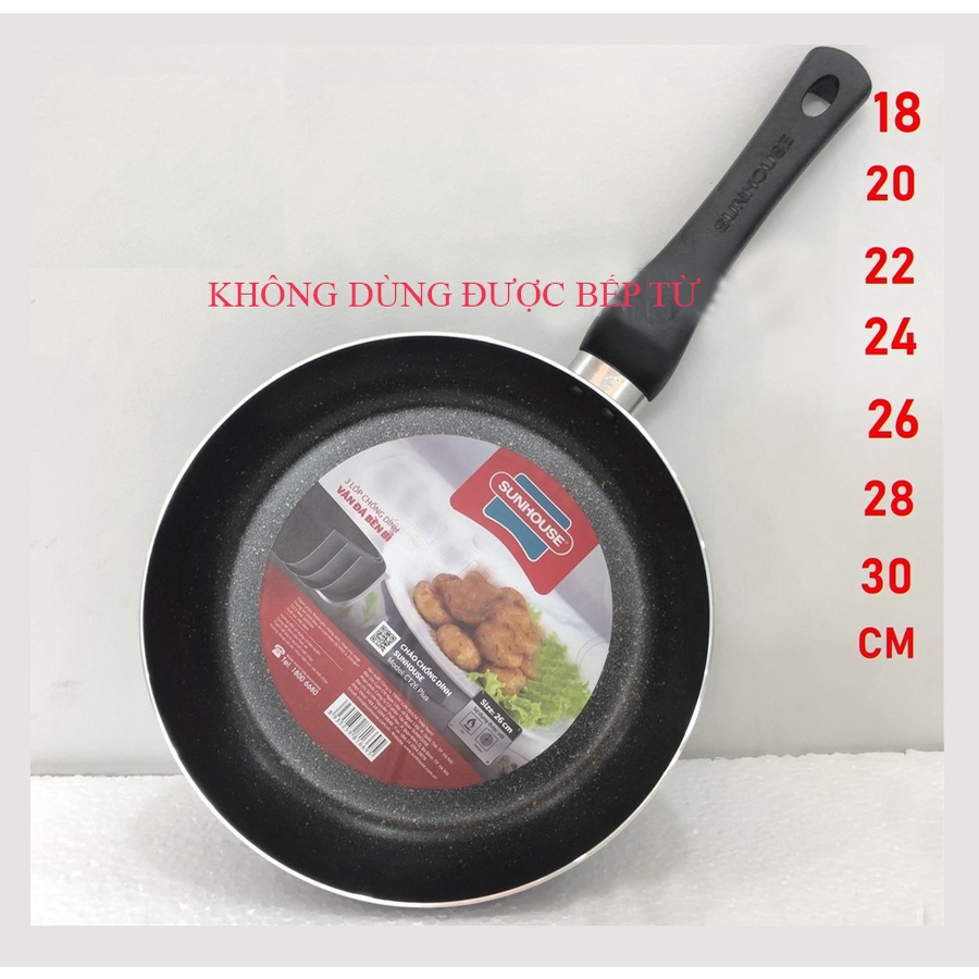 Chảo chống dính vân đá Sunhouse Plus