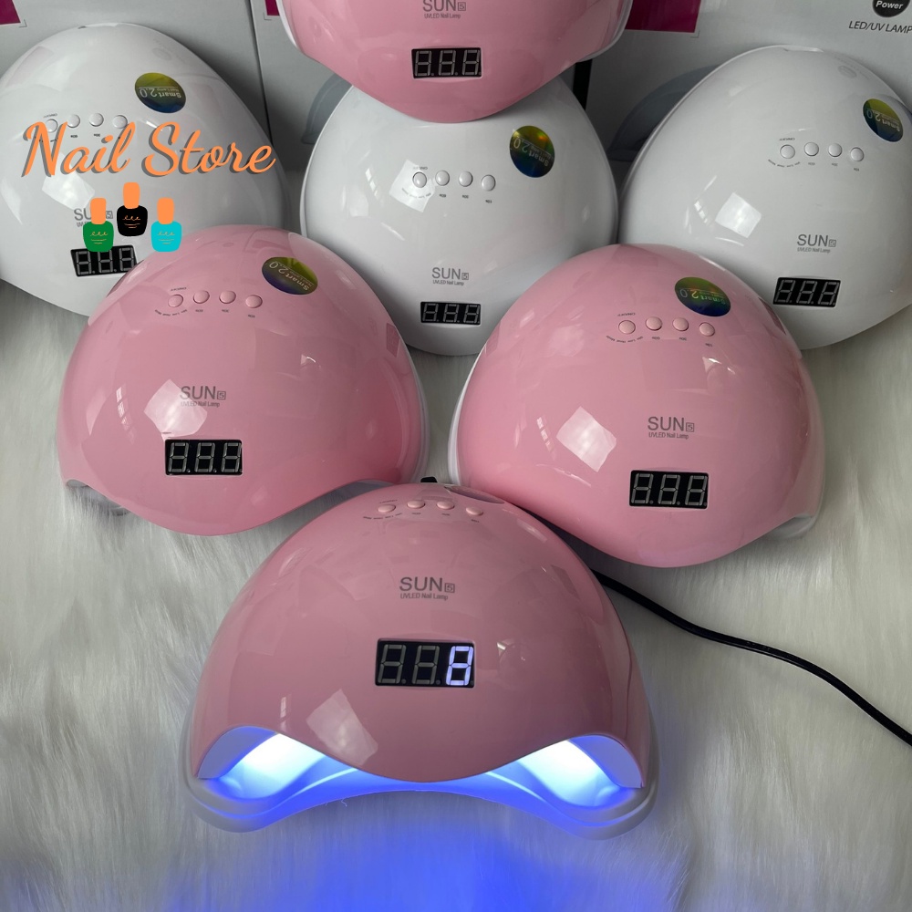 Máy Hơ Gel Sun 5 UV/LED 48W Màu Hồng - Máy Hơ Móng BẢO HÀNH 6 THÁNG