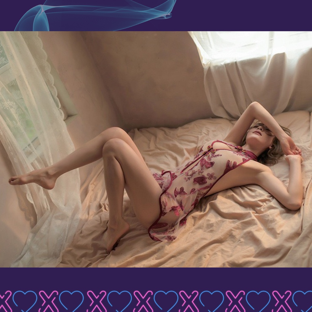 A16 Váy Ngủ Xuyên Thấu Ren Mềm Mại, Sườn Xám Cách Tân, Đồ Ngủ Gợi Cảm Sexy Quyến Rũ | BigBuy360 - bigbuy360.vn