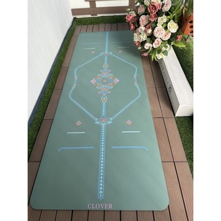  Thảm Yoga Cao Su Thực Vật Xơ Dừa Bề Mặt Nhám Siêu Bám Dính Clover Định tuyến nổi màu sắc đẹp Kèm túi 