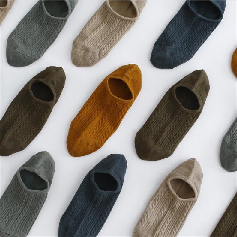 [ Set 8 Đôi ] Tất Nam Vớ Nam Cotton Cổ Ngắn họa tiết Kẻ xoắn Chất Mềm Mịn.Ms15