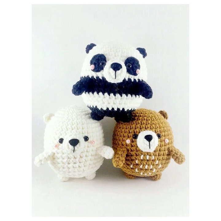 Móc khóa 3 chú gấu bằng len handmade