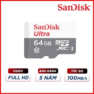 Thẻ nhớ microsdhc sandisk ultra a1 64gb up to 100mb/s 667x ultra