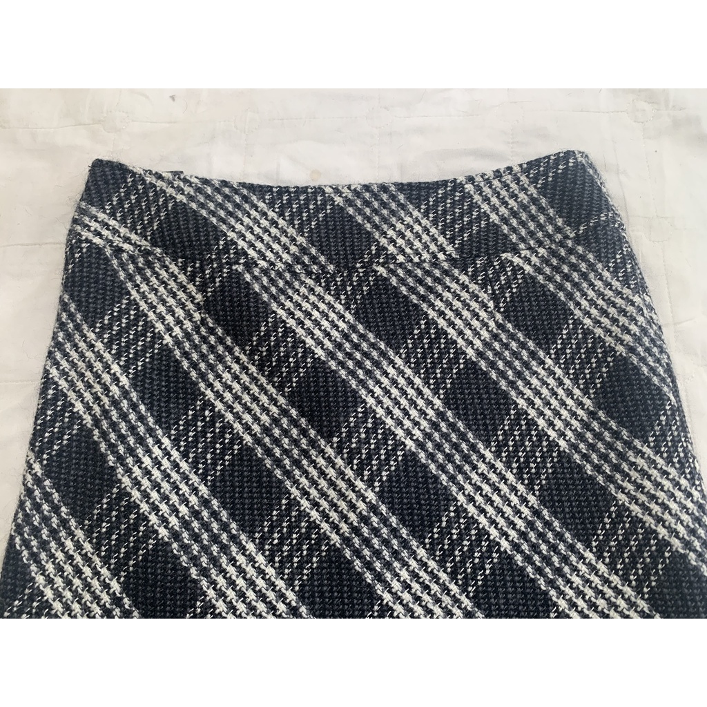 Chân váy chữ A V1088 caro dáng dài cạp bản to chất dạ dày dặn 2hand Nhật si tuyển ảnh thật