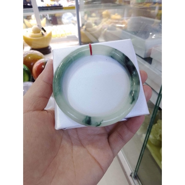 Vòng cam thanh trắng vân xanh tự nhiên