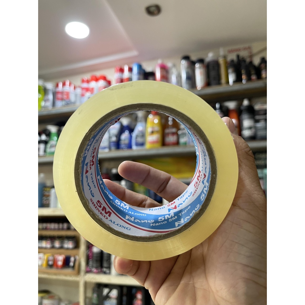 CÂY 6 CUỘN BĂNG KEO DÁN THÙNG OPP TRONG SUỐT 1.2KG NANO 5M TAPE ĐỘ DÀY 50MIC 48MMX100YDS Ducthanhshop