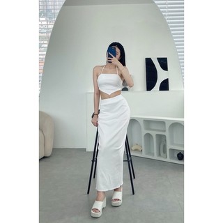 Set áo yếm + chân váy suông dài