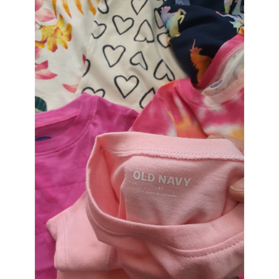 P217 Áo thun old navy bé gái chất cotton mềm mát, màu sắc tươi sáng