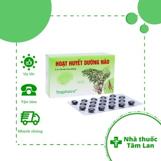Hoạt huyết dưỡng não Traphaco, bổ não, cải thiện và tăng cường trí nhớ, hộp 100 Viên bao đường