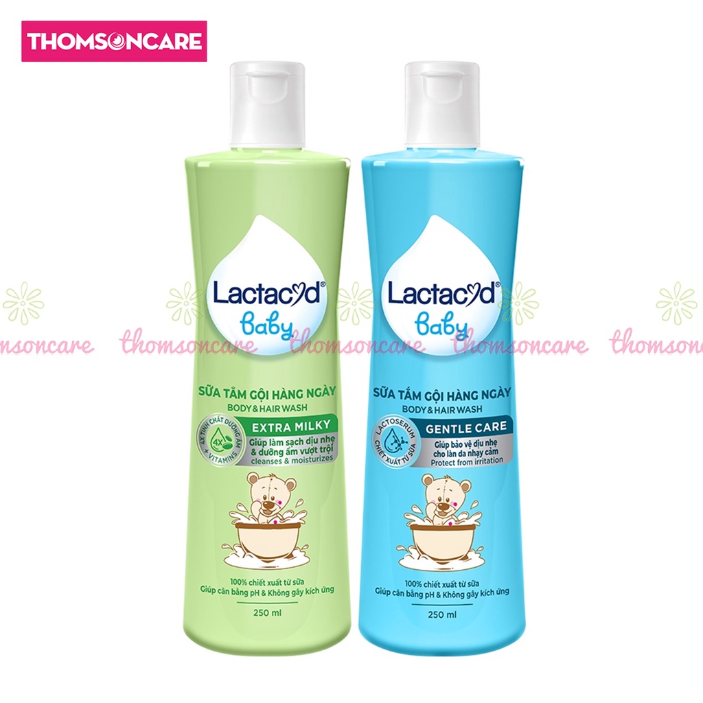 Sữa tắm gội cho bé Lactacyd Milky từ thảo dược, giảm hăm tã, rôm sảy cho trẻ từ sơ sinh