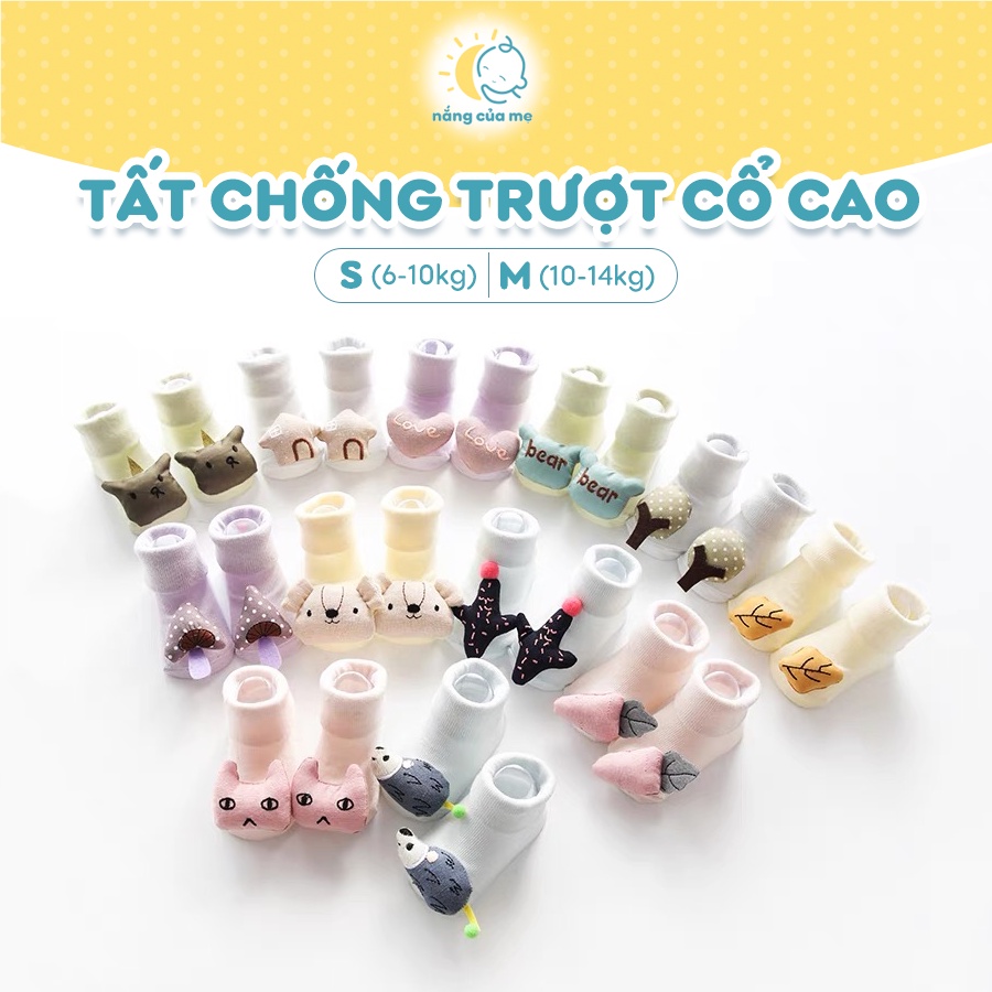 Tất Cao Cổ Thú Bông Cao Cấp Cho Bé 6-12 tháng, dày dặn ấm áp có chống trượt - Nắng Của Mẹ_SWE