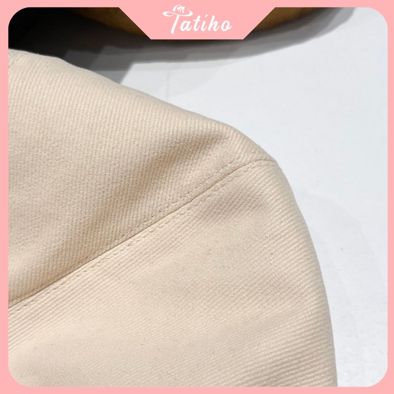 Nón nồi unisex nam nữ, mũ beret chất Cotton họa tiết trơn đen nâu be phong cách Hàn Quốc thời trang basic - mã NV063