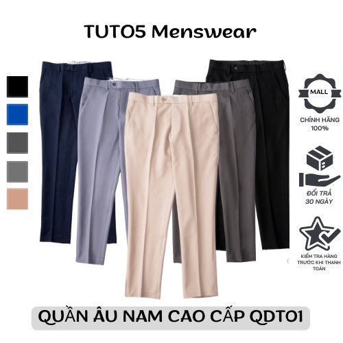 Quần âu nam ống đứng TUTO5 Menswear baggy Slimfit tây đen cotton chéo 79 cao cấp tím than, be , xám , ghi QDT01
