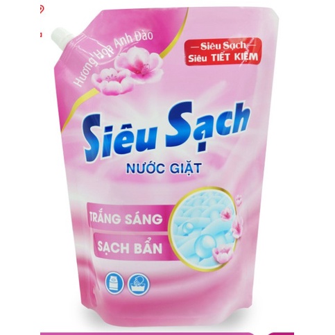 Nước giặt Lix siêu sạch Túi 2,4 kg - Hương hoa anh đào