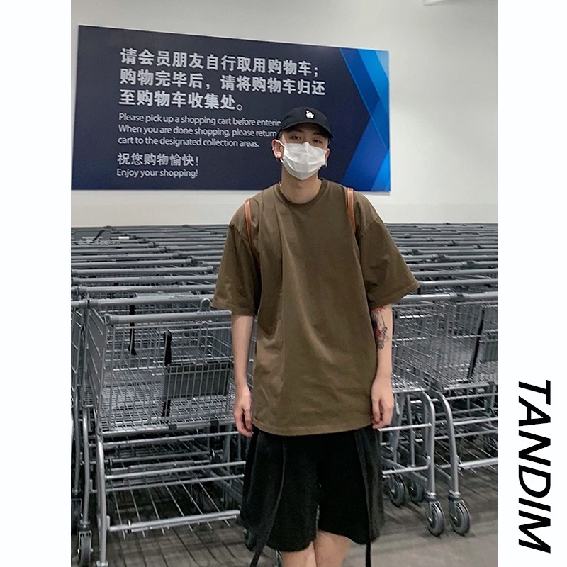 Áo thun màu trơn chất cotton form rộng Unisex