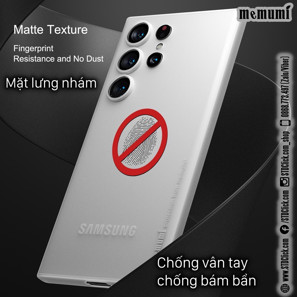 ỐP LƯNG SAMSUNG GALAXY S23 ULTRA 5G MEMUMI MỎNG LỤA CHÍNH HÃNG