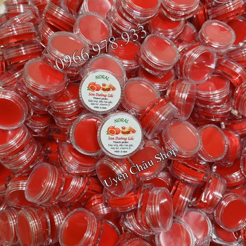 Combo 10 hũ Son Dưỡng Gấc Kích nên màu sau phun xăm