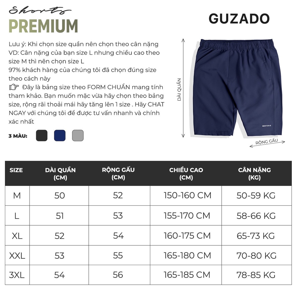 Quần đùi nam thể thao cao cấp Guzado phong cách trẻ trung khỏe khoắn, chất gió đẹp,mát, co giãn thoải mái GSR03