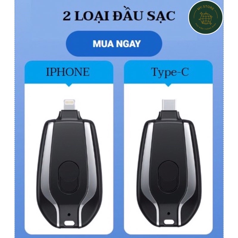 Pin Sạc Dự Phòng 1500mAh Mini Có Móc Khóa Loại iph on Ap ple Tiện Dụng