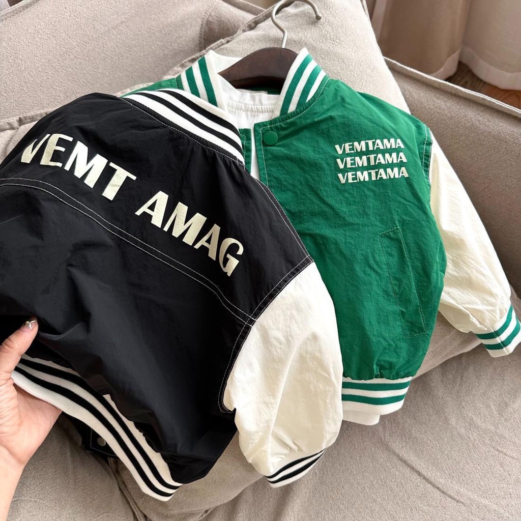 Áo Khoác Bóng Chày In Chữ Phong Cách Hàn Quốc Thời Trang Mùa Xuân Mới Cho Bé Trai Và Gái