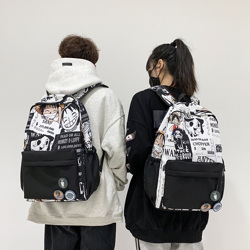 Balo chống nước Luffy One Piece Đảo Hải Tặc anime balo thời trang cá tính đựng vừa sách vở laptop cặp unisex balo unisex