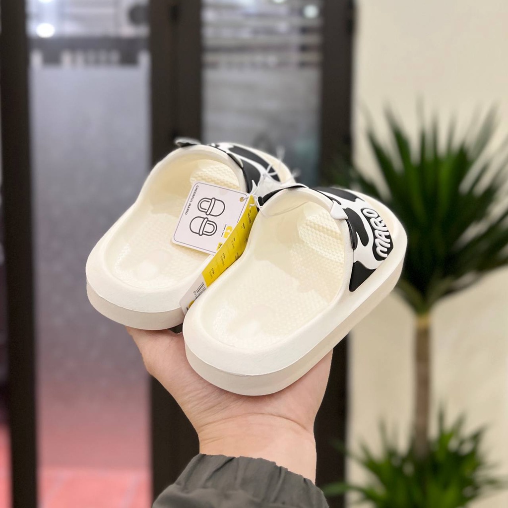 Dép Lê Siêu Nhẹ Cho Bé Trai Bé Gái Từ 4-15 Tuổi Cao Cấp Họa Tiết Bò Sữa Đế Cao Phong Cách Thời Trang